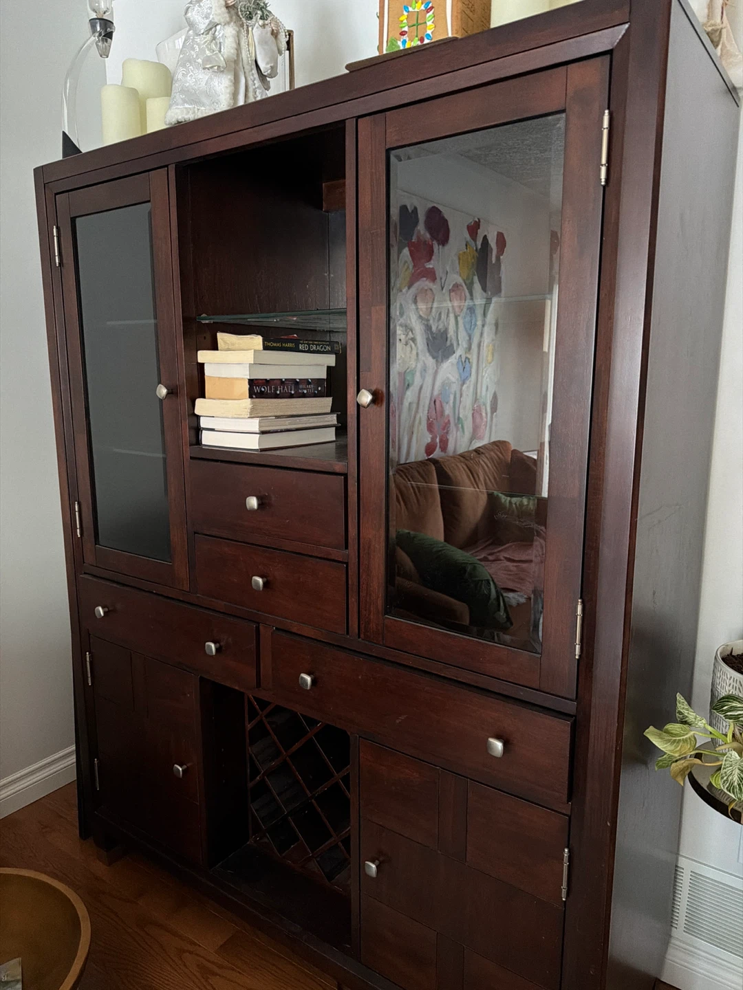 Dark Wood China Cabinet