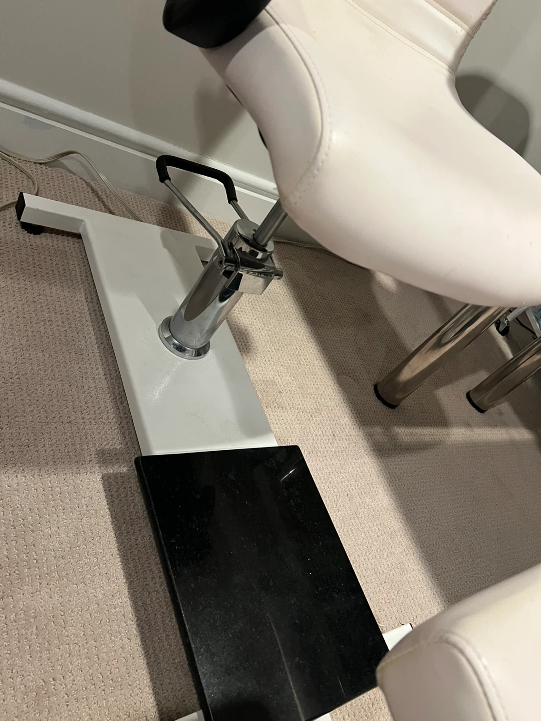 White Adjustable Esthetician Chair with Footrest - photo 4