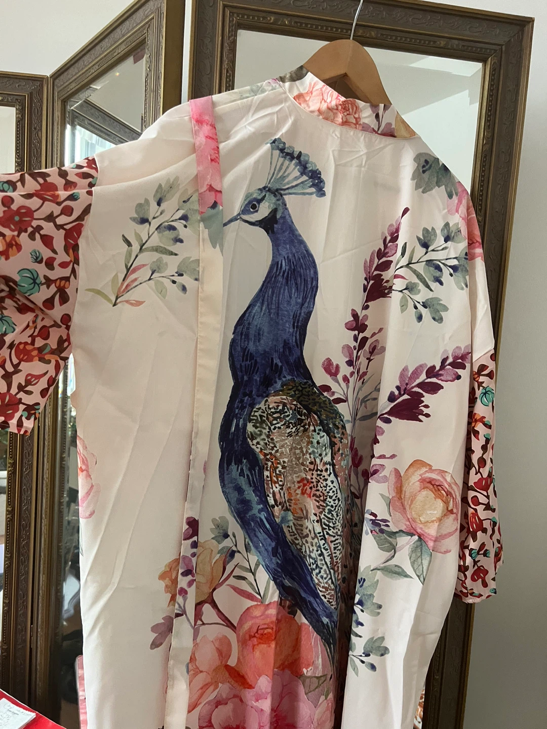 Floral Peacock Print Kimono