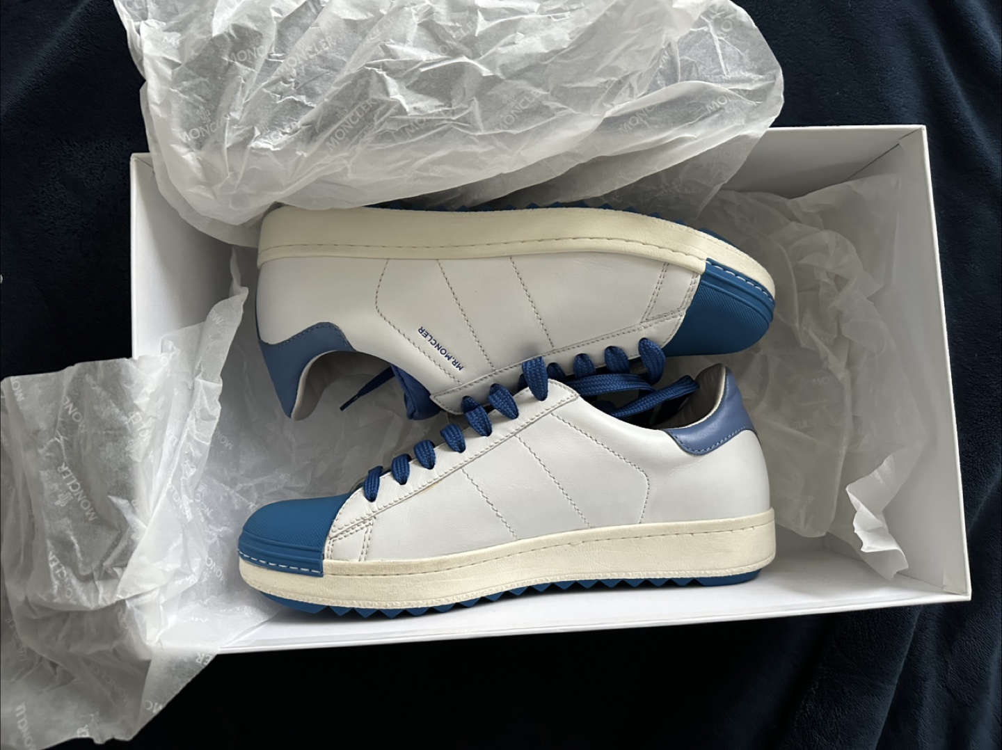 Moncler Men's Sneakers - Blue & White - With Box - photo 4