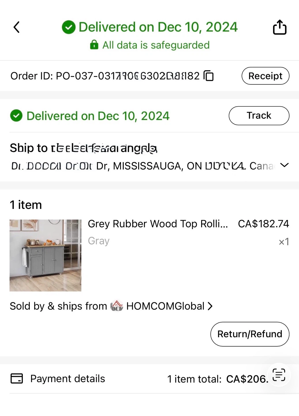 Grey Rubber Wood Top Rolling Kitchen Island - photo 4