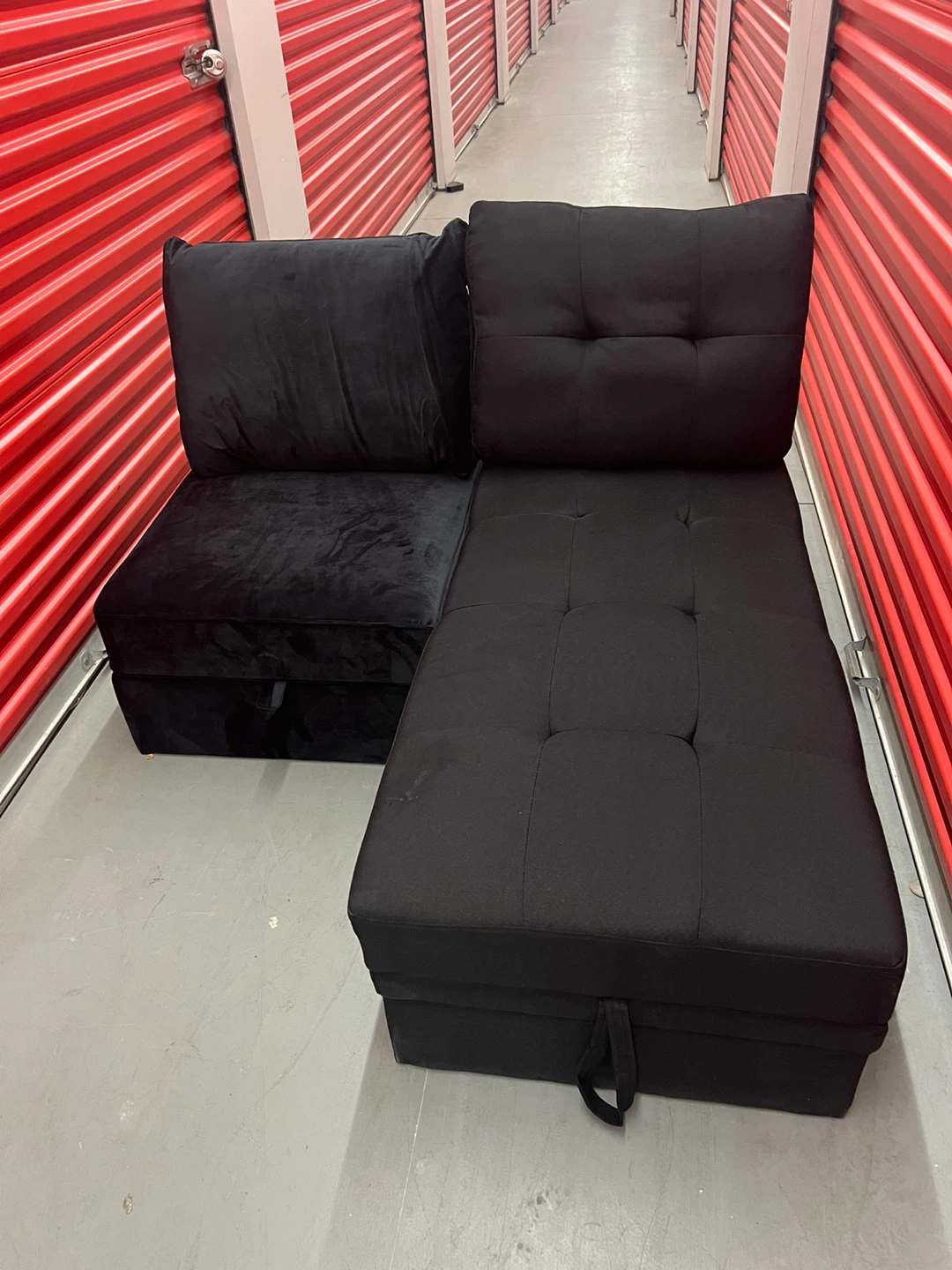 Black Sectional Sofa with Storage - photo 2