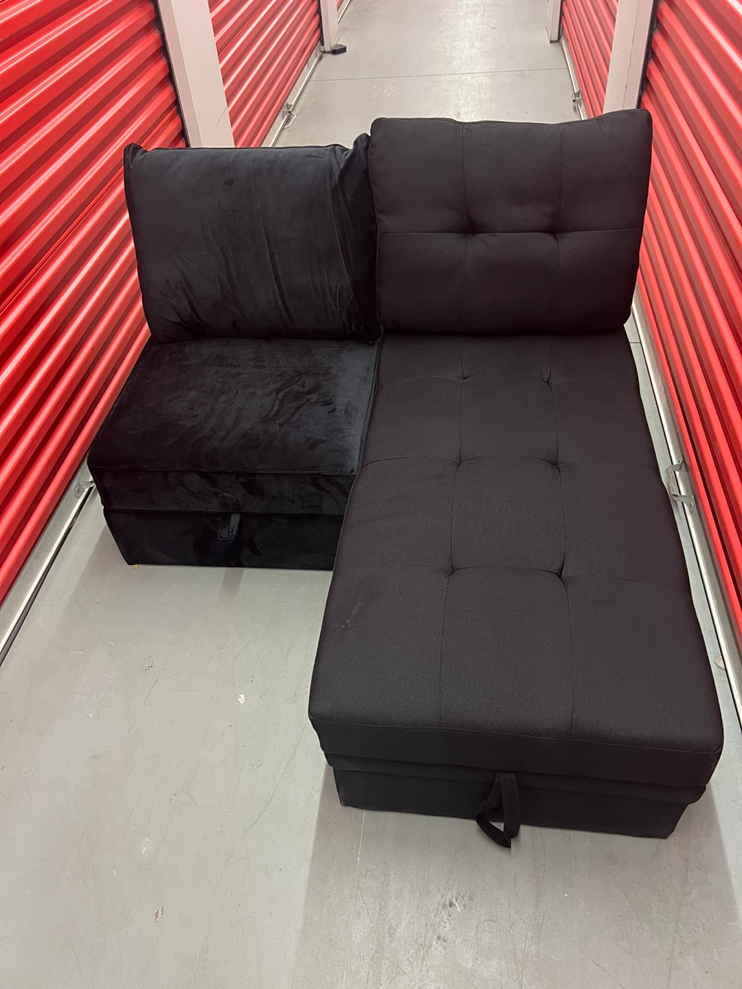 Black Sectional Sofa with Storage - photo 3