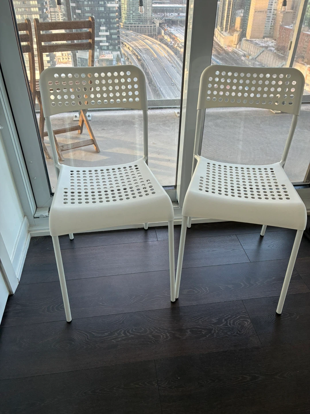 IKEA White Plastic Chairs - Pair - photo 2
