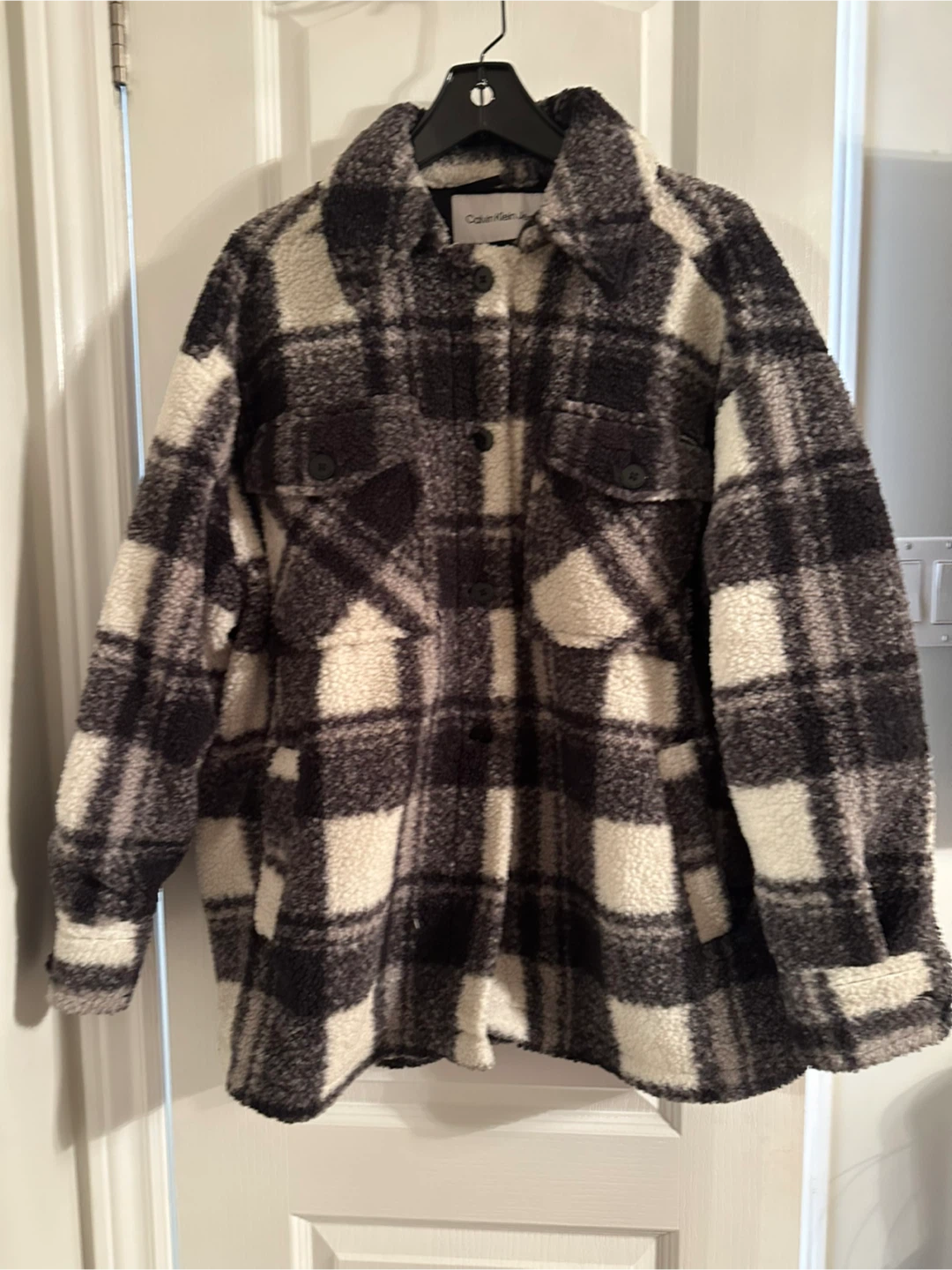 Calvin Klein Jeans Sherpa Plaid Jacket - L