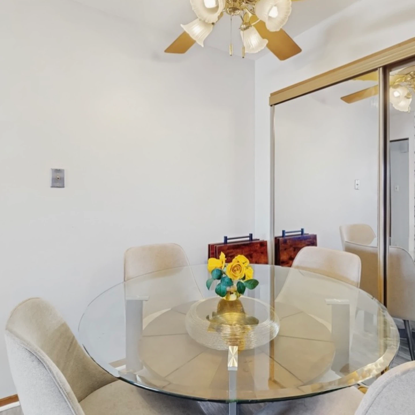 Glass Round Dining Table with 4 Chairs - photo 3