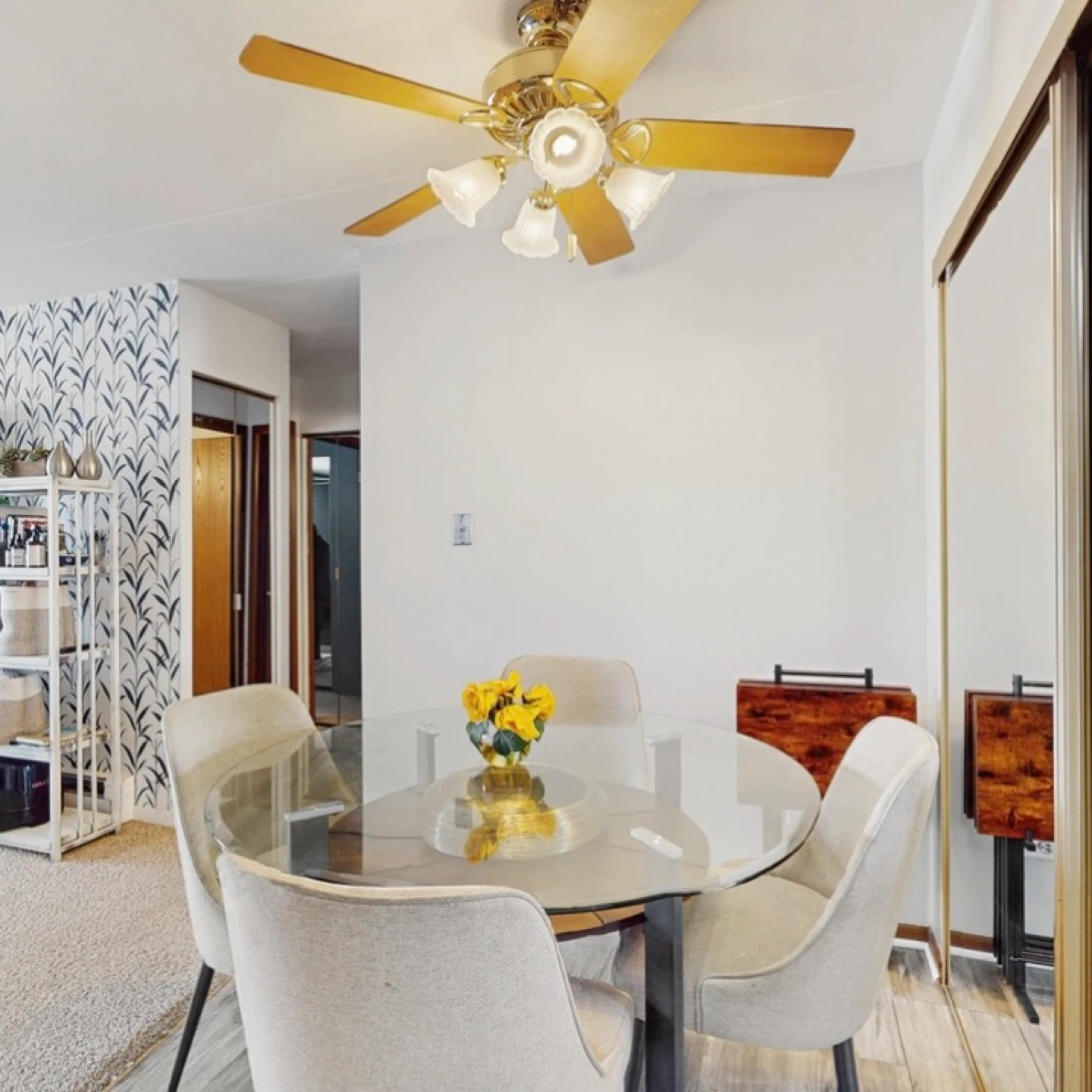 Glass Round Dining Table with 4 Chairs - photo 2