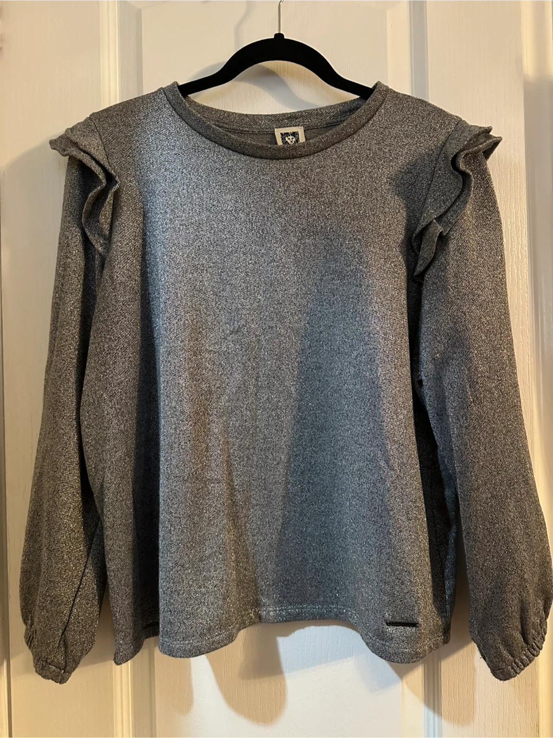 Anne Klein Grey Ruffle Long Sleeve Top - photo 2