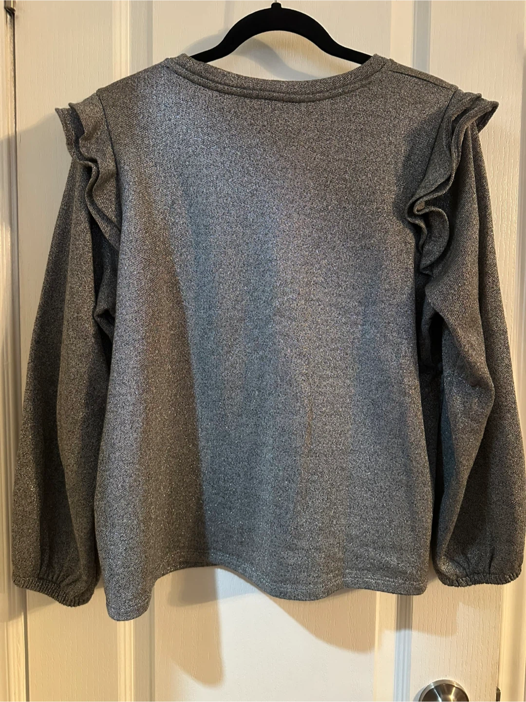 Anne Klein Grey Ruffle Long Sleeve Top - photo 3
