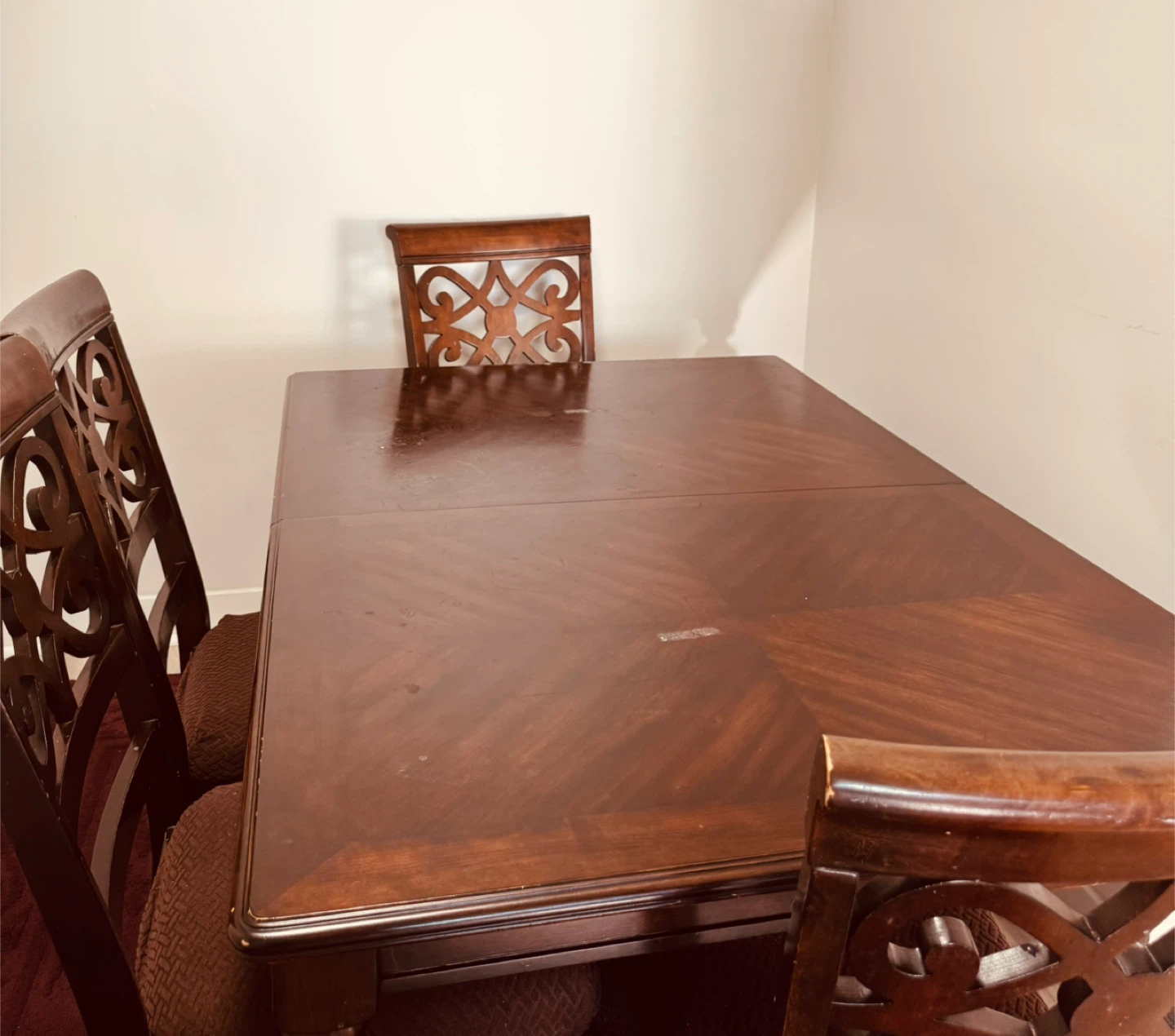 Wooden Dining Table with 4 Chairs