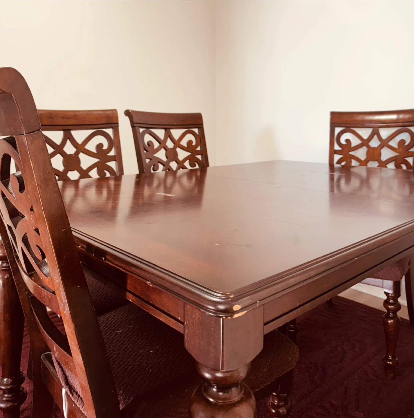 Wooden Dining Table with 4 Chairs - photo 2