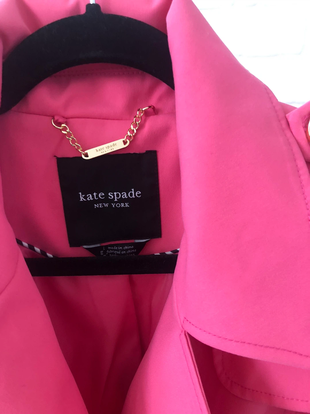 New Kate Spade New York Pink Trench Coat - Size L - photo 2