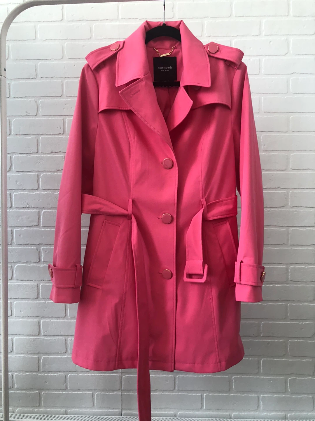 New Kate Spade New York Pink Trench Coat - Size L