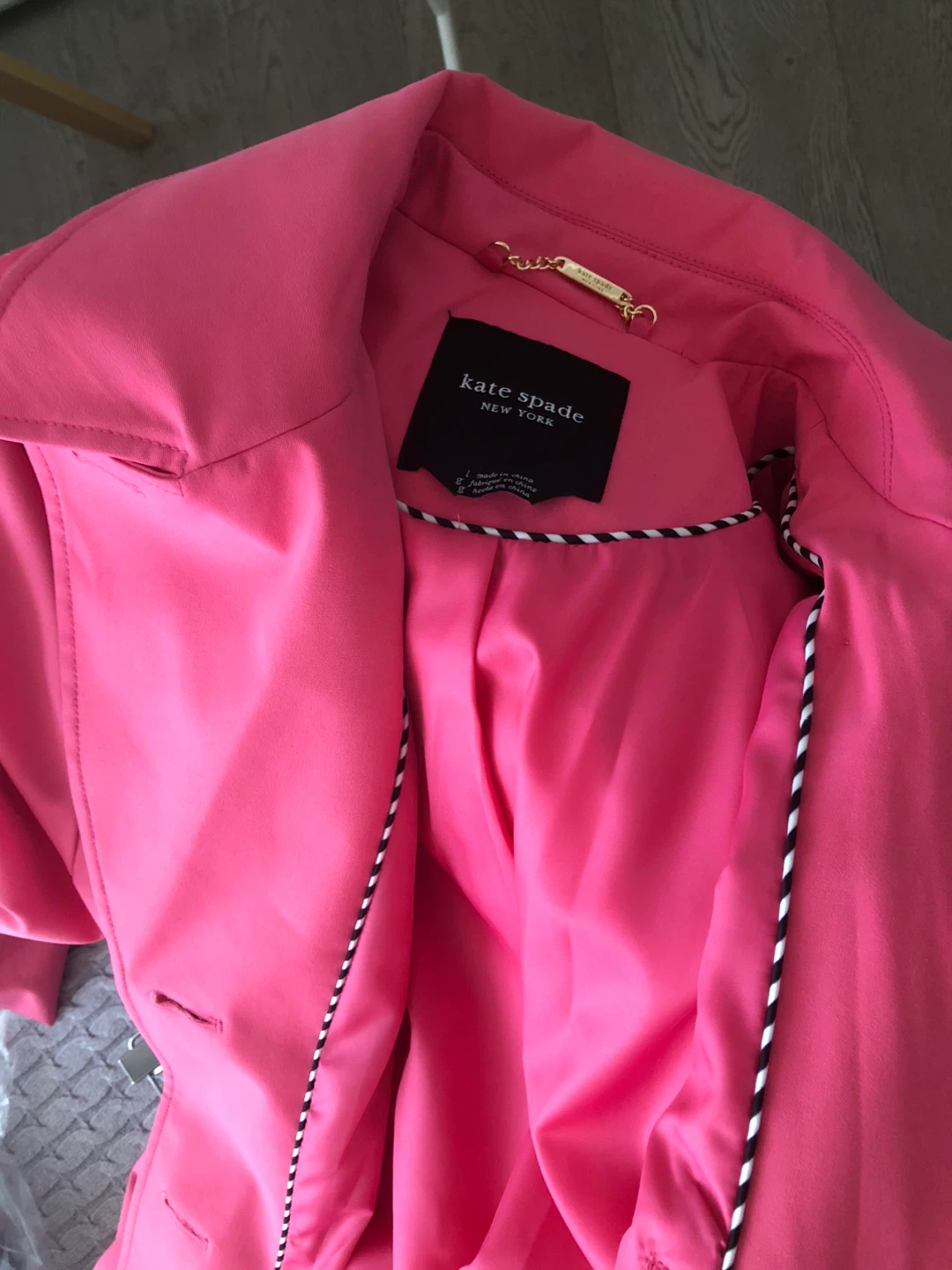 New Kate Spade New York Pink Trench Coat - Size L - photo 4