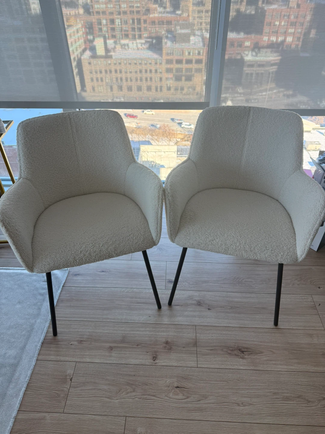 Ivory Boucle Accent Chairs (Set of 2)