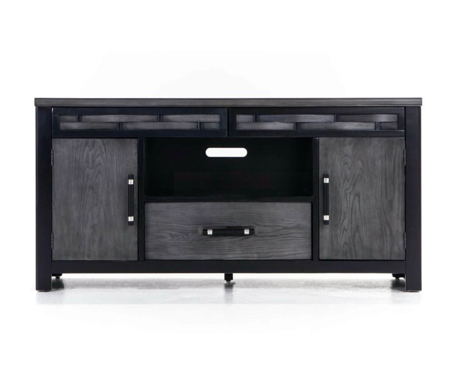 Gray Wood TV Stand Media Console - photo 2