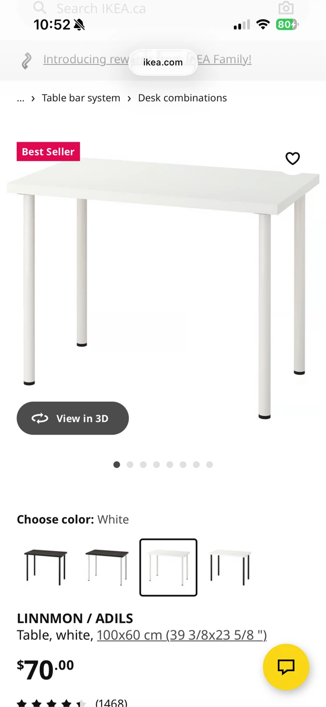 IKEA LINNMON / ADILS White Table 100x60cm - photo 2