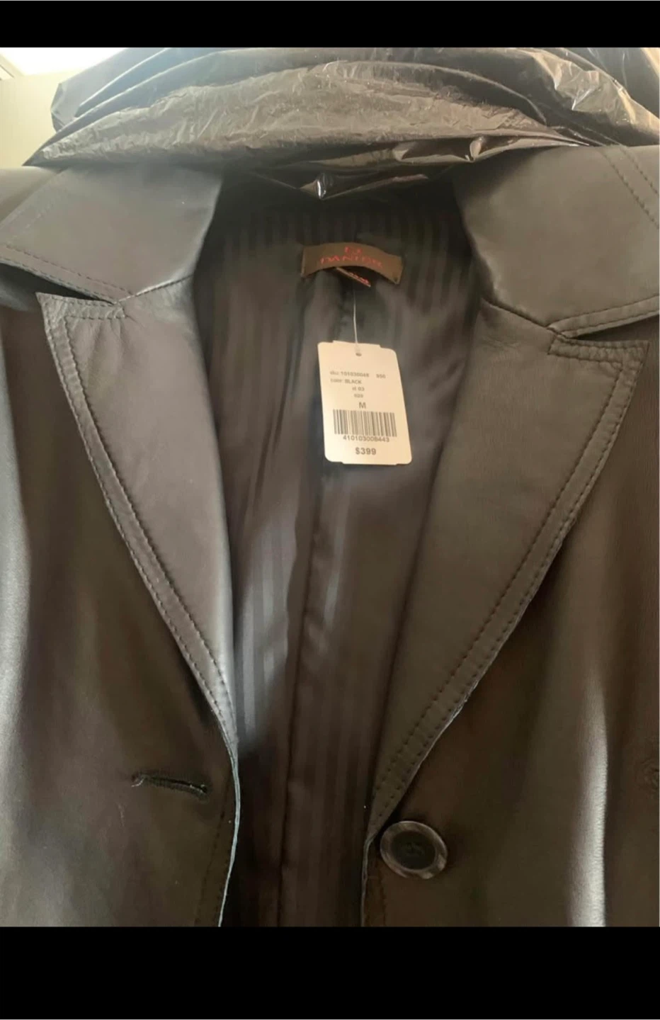 Danier Black Leather Coat - Size M - photo 2
