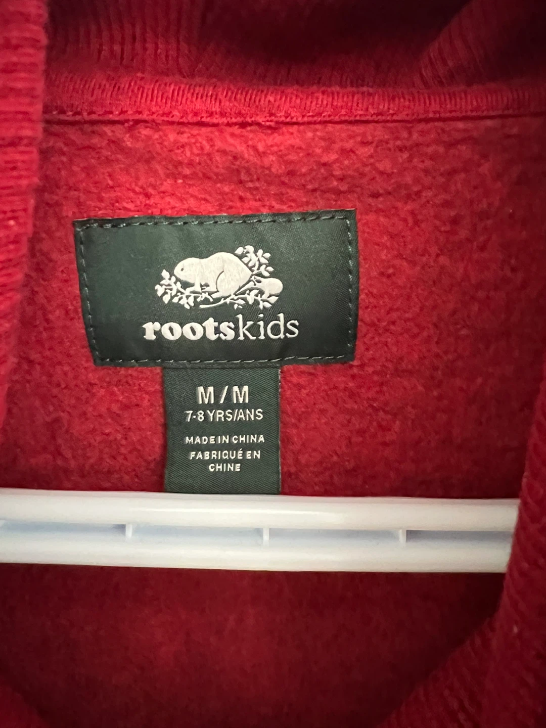 Roots Kids Red Christmas Beaver Hoodie - Size M (7-8) - photo 3