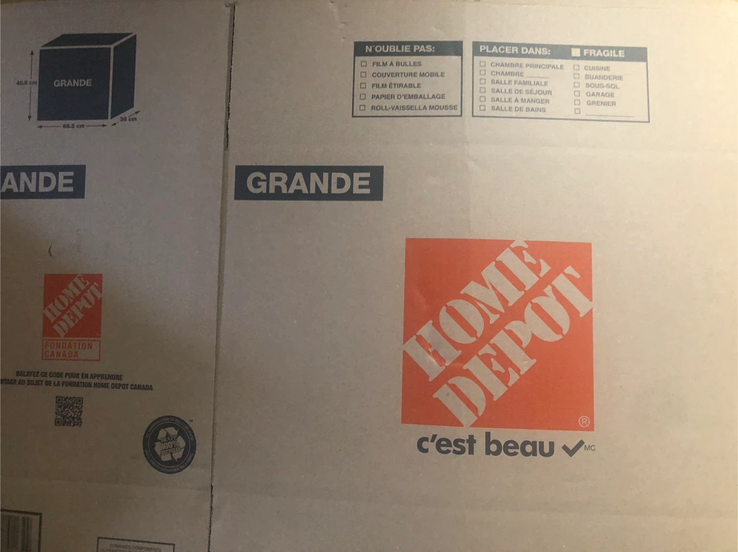 Home Depot Large Moving Box - 16"x18"x24" - photo 2