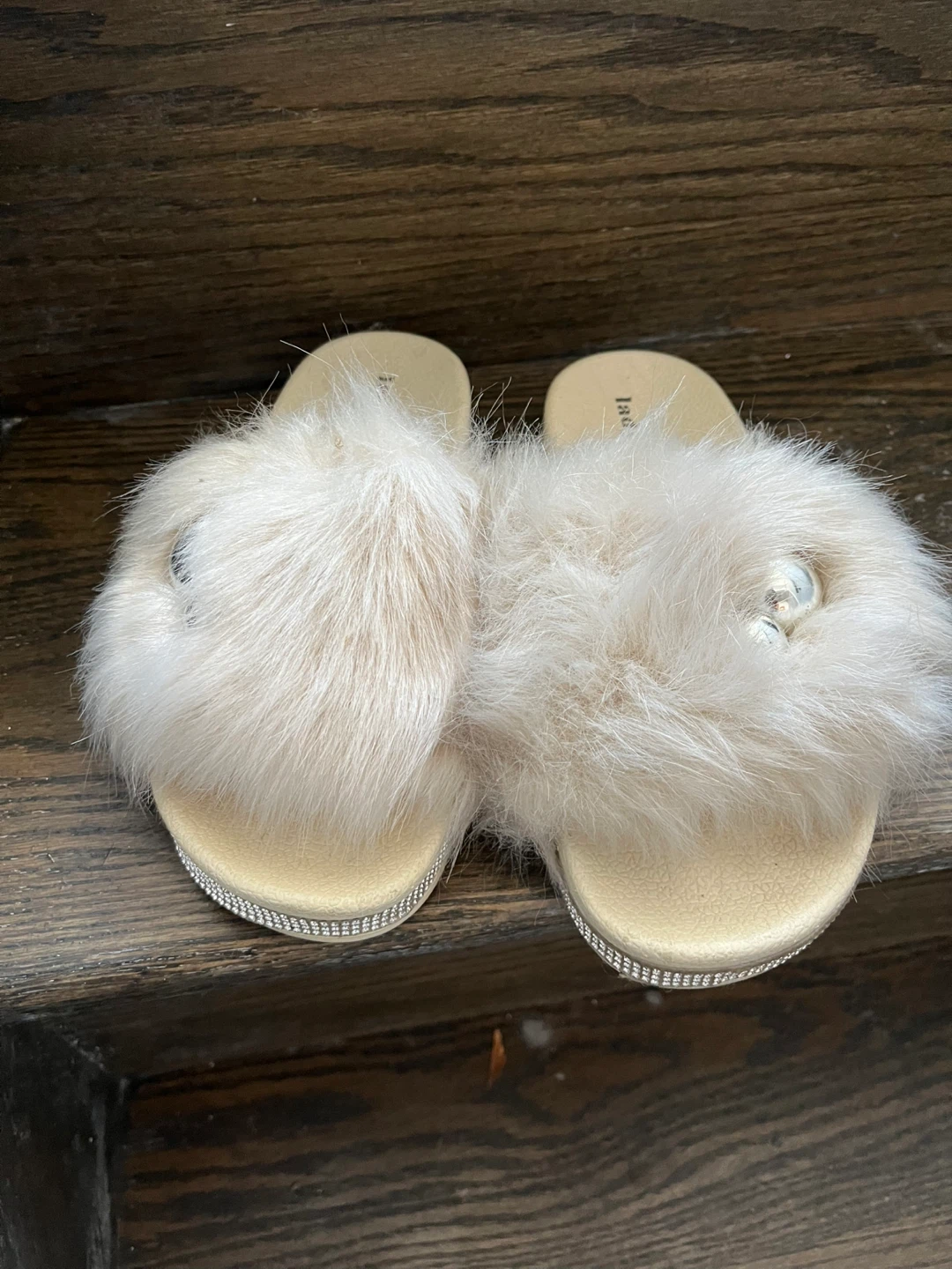 Lady Star Furry Slides - Size 5-6