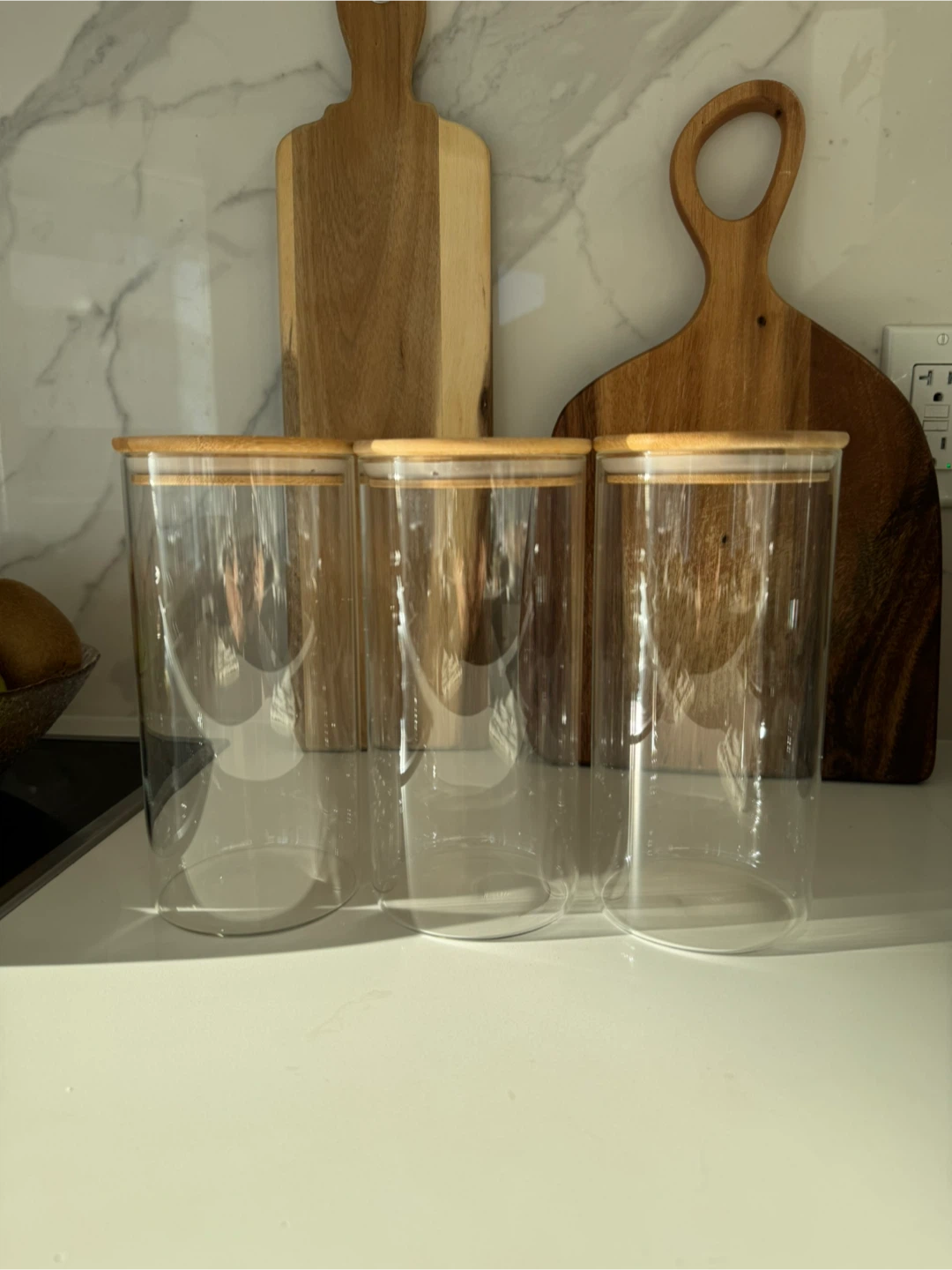 Glass Storage Jars with Bamboo Lids