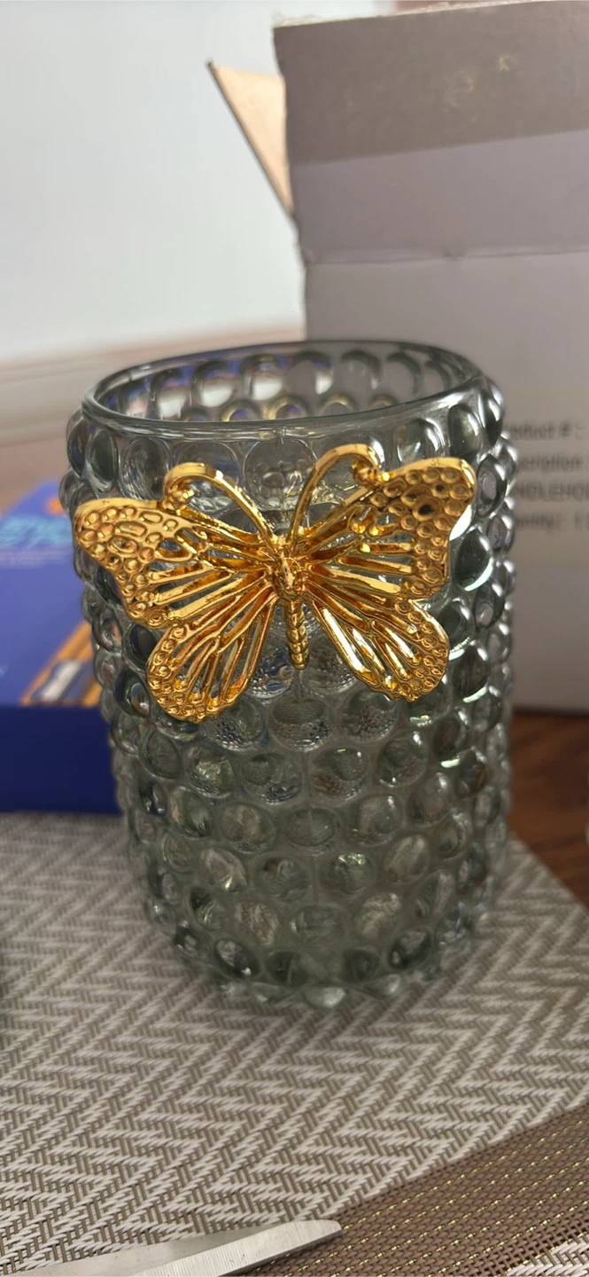 Sullivans Butterfly Glass Candleholder (Set of 2) - photo 2