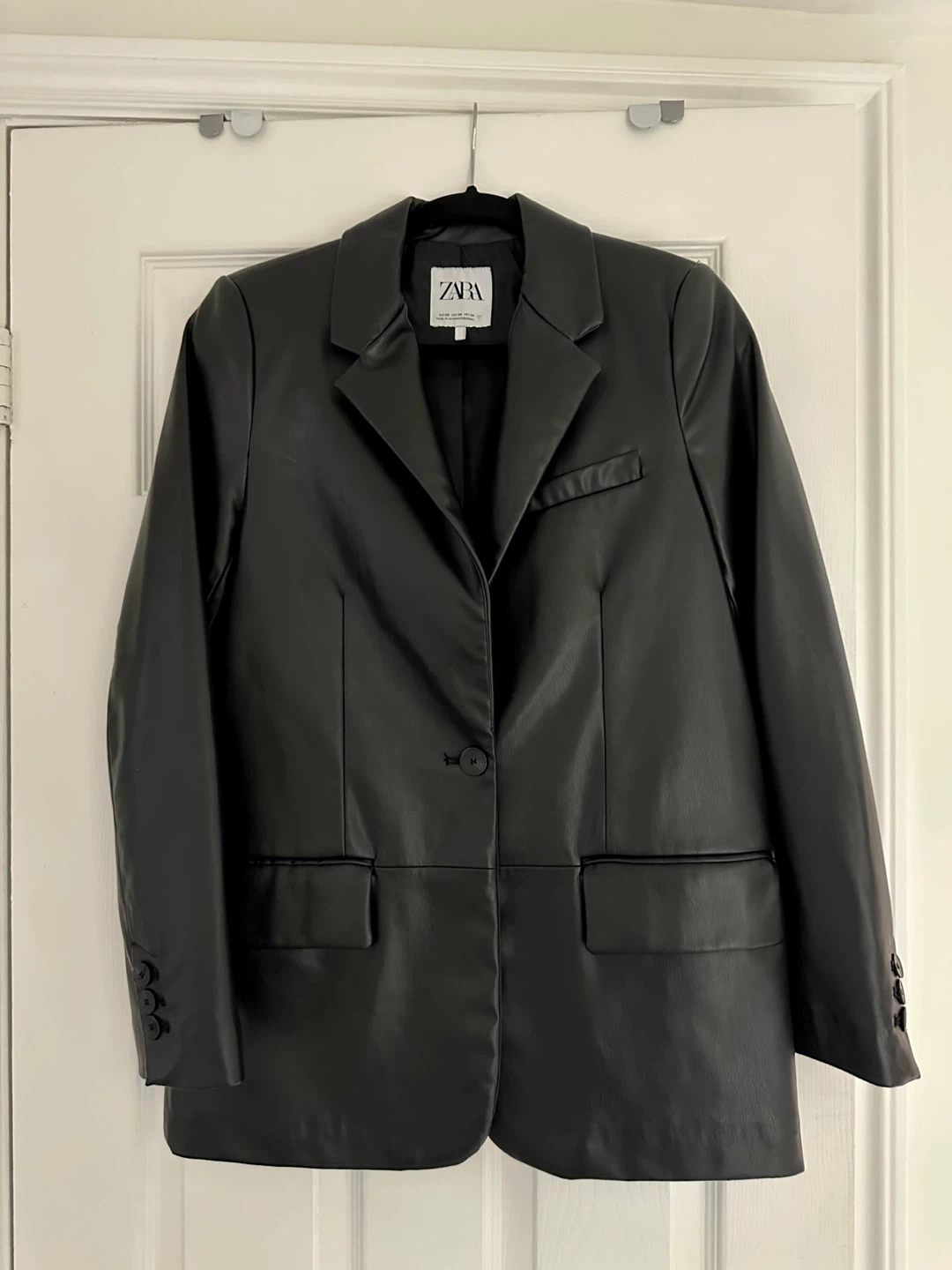 Faux Leather Blazer