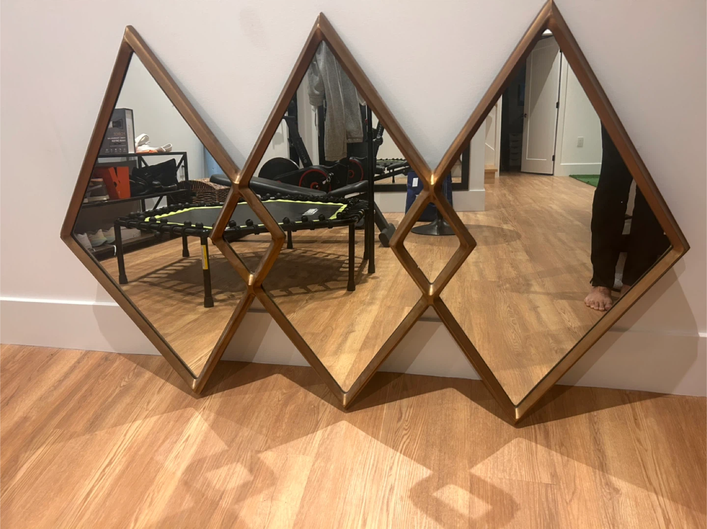 Diamond Wall Mirror - Gold Frame
