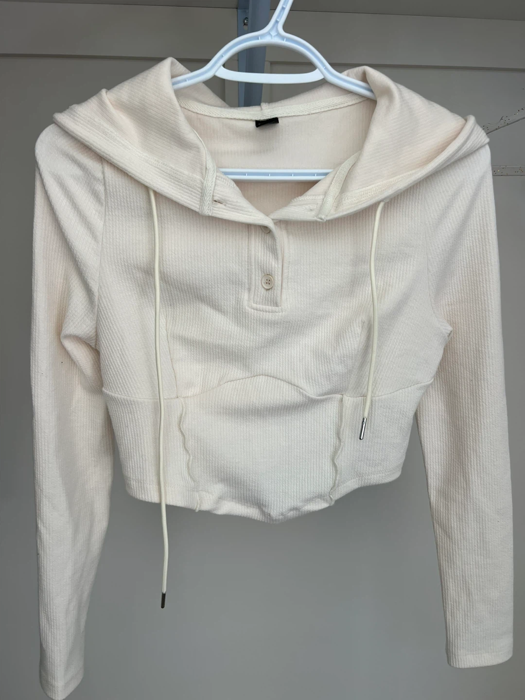 SHEIN Cream Cropped Hoodie - Size S