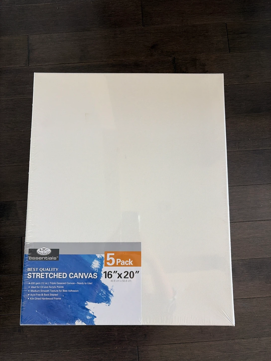 Artist's Essentials Stretched Canvas 16"x20" 5 Pack - New