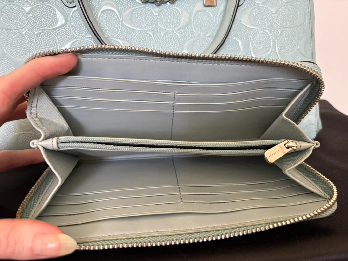 Coach F1792-F55451 Light Blue Purse & Wallet Set - photo 4