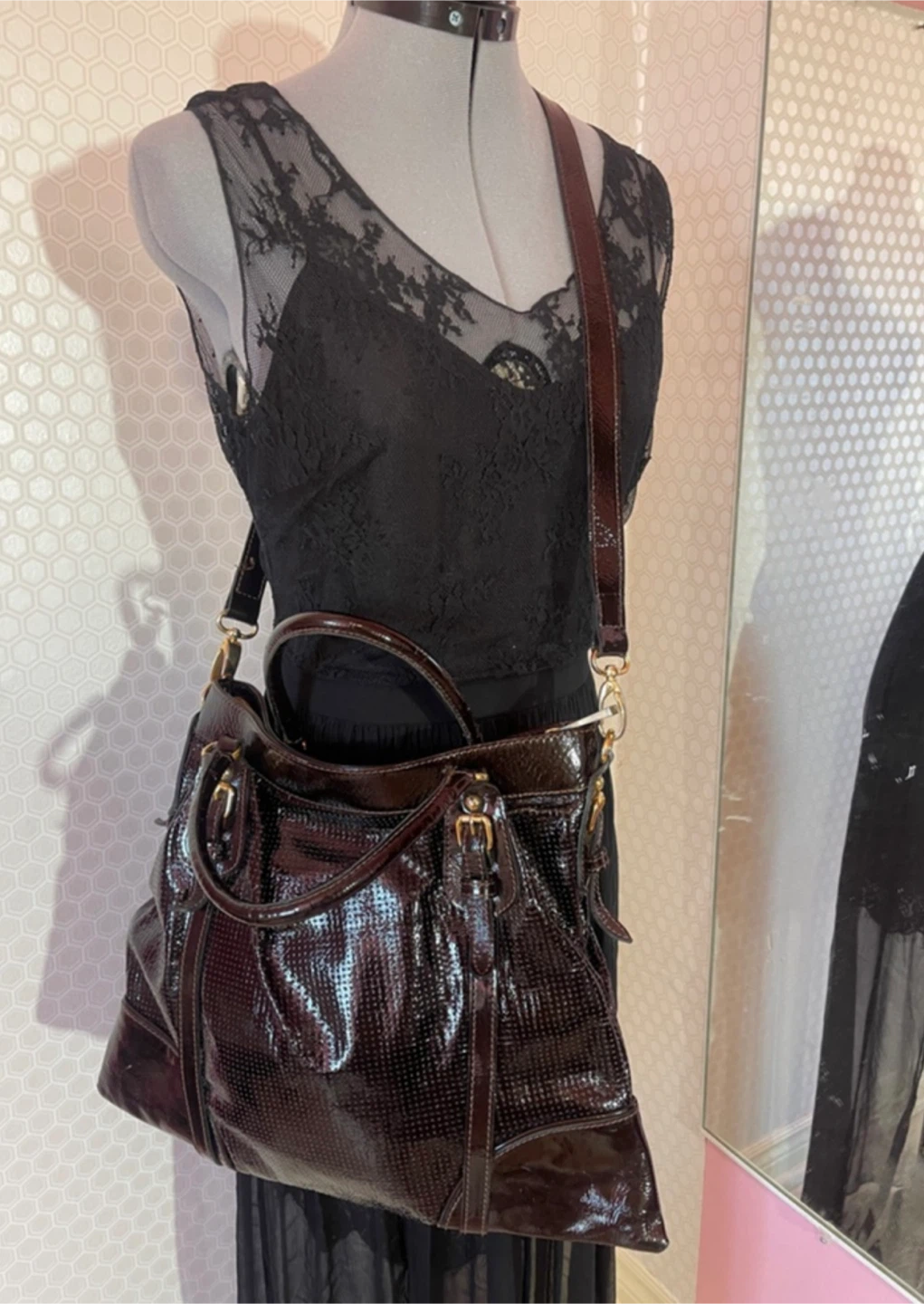 Luz da Barcelos Brazilian Brown Leather Satchel crossbody
