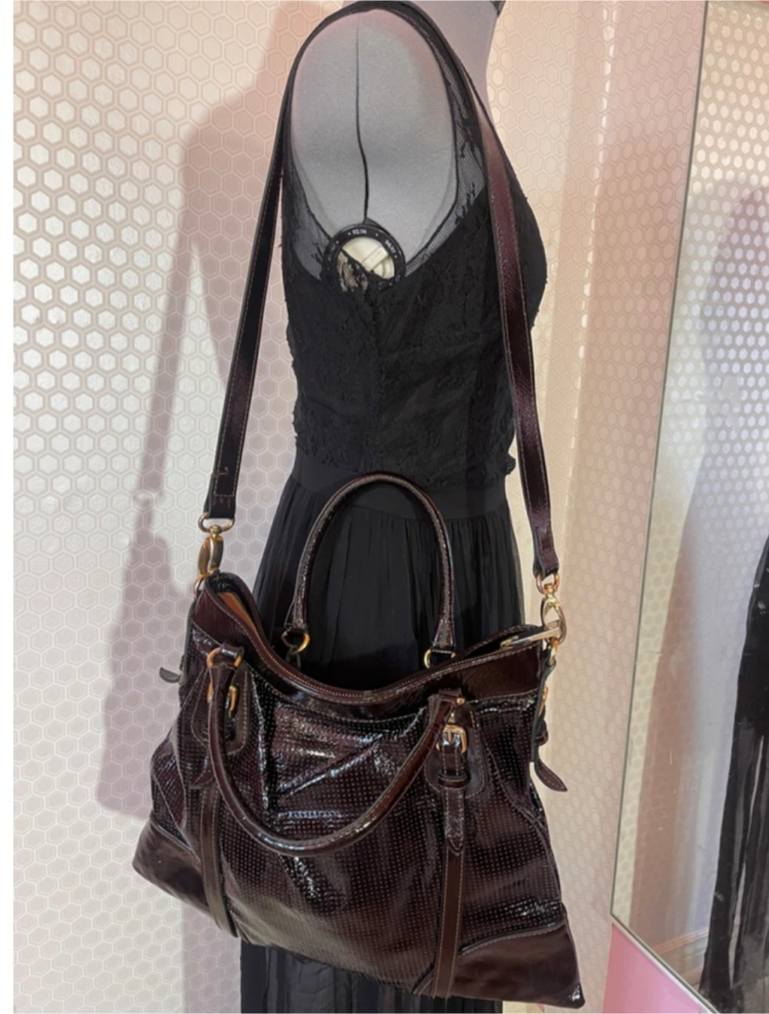 Luz da Barcelos Brazilian Brown Leather Satchel crossbody - photo 2