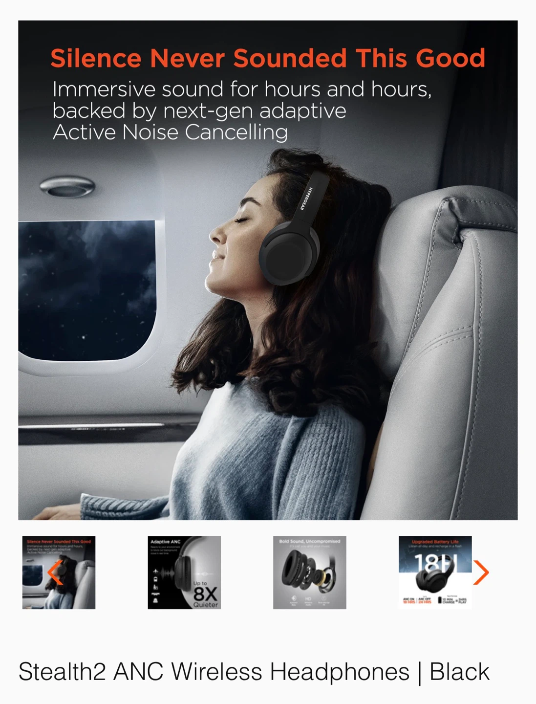 Hypergear Stealth2 ANC Wireless Headphones - Black - photo 4