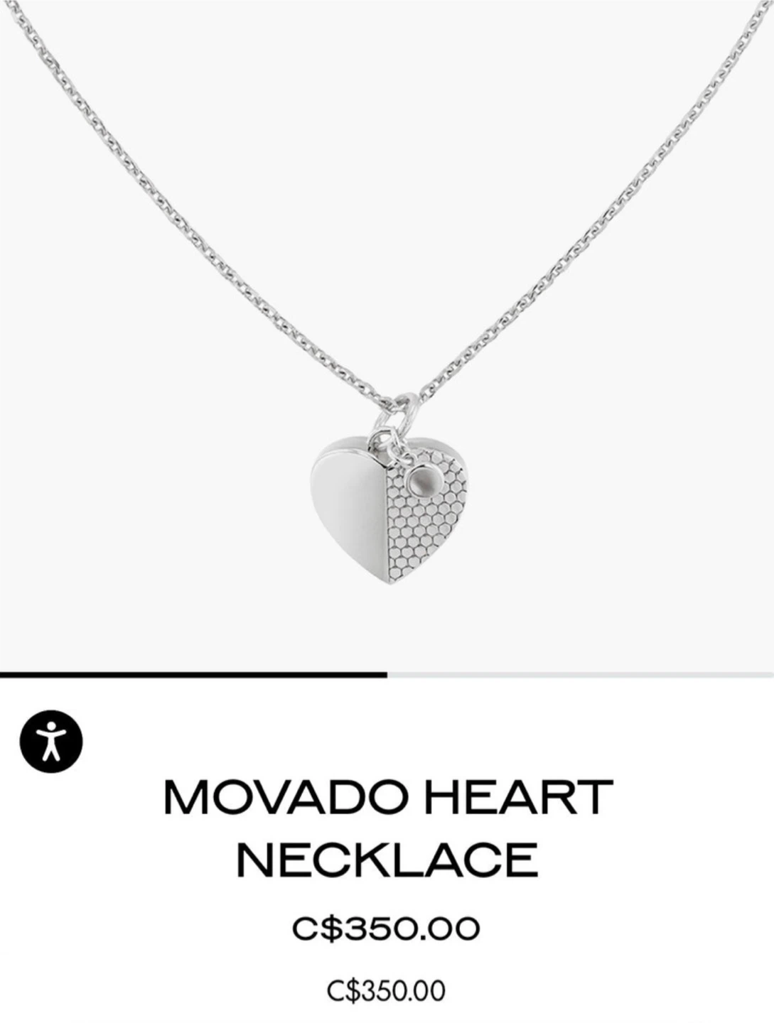 Movado Heart Necklace
