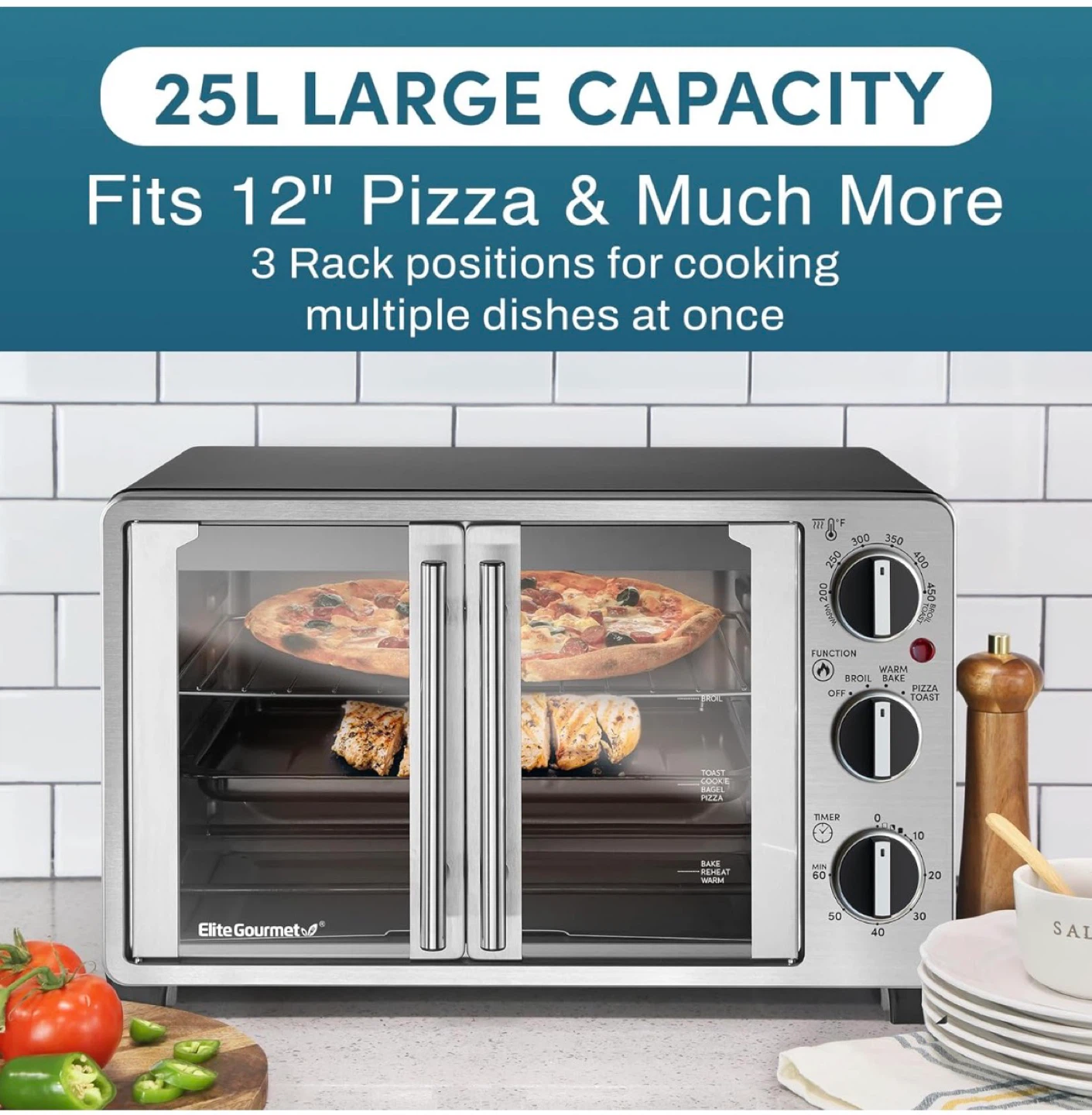 Elite Gourmet Countertop Toaster Oven - Large Capacity - photo 5