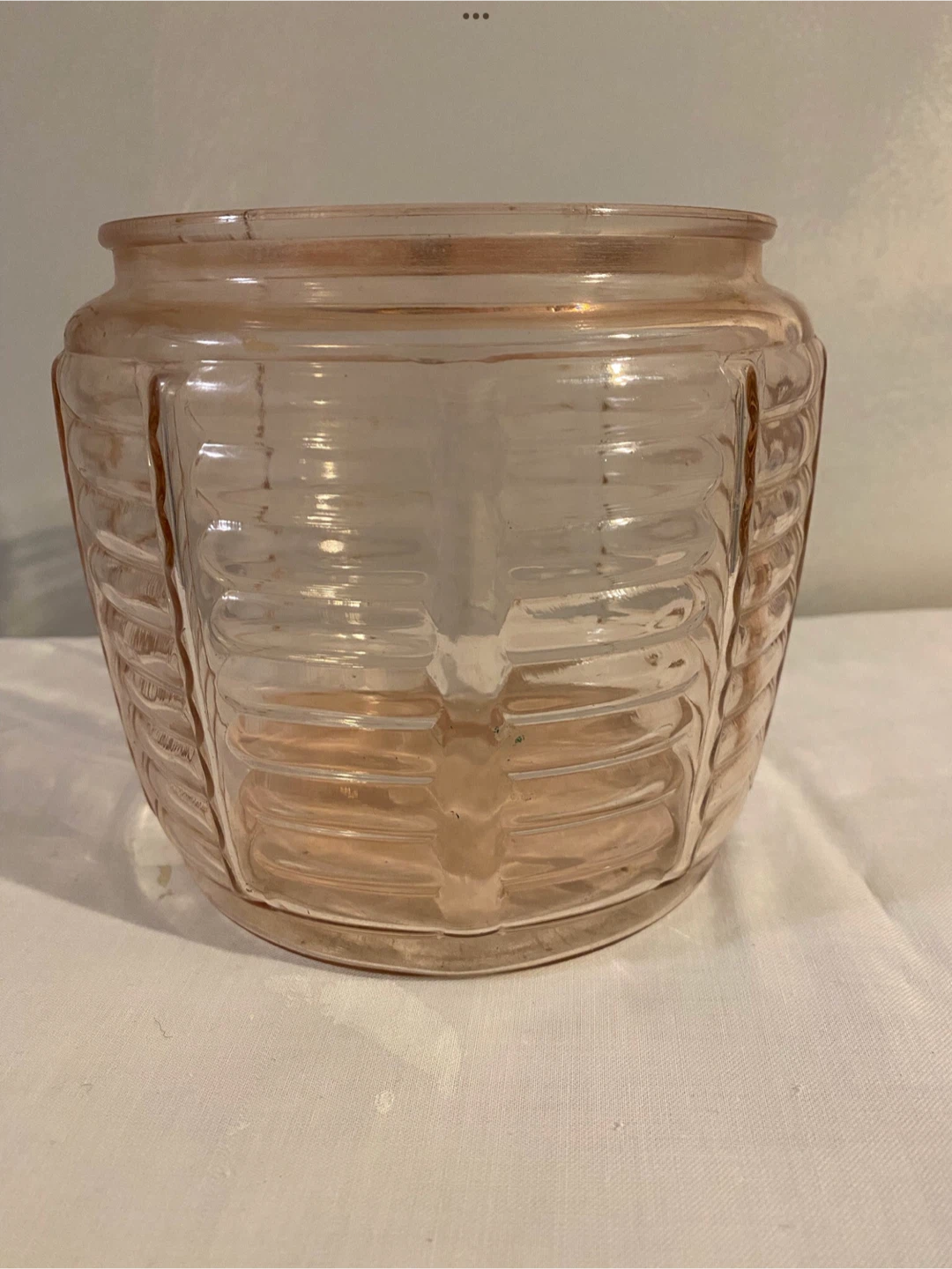 Vintage Pink Depression Glass Jar & Plate - photo 3