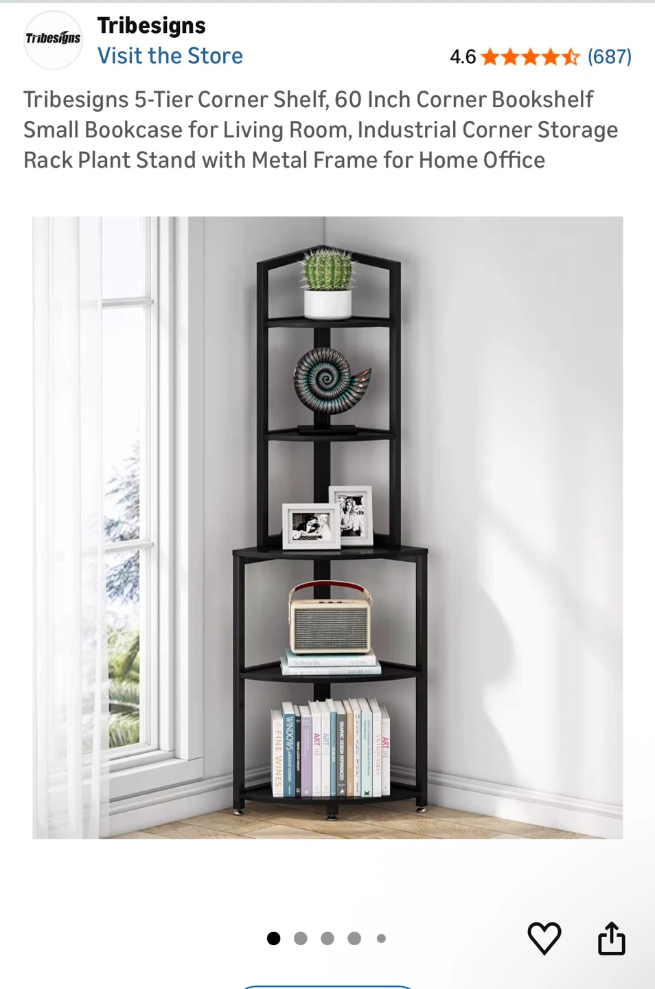 Tribesigns 5-Tier Corner Shelf - Like New! - photo 2