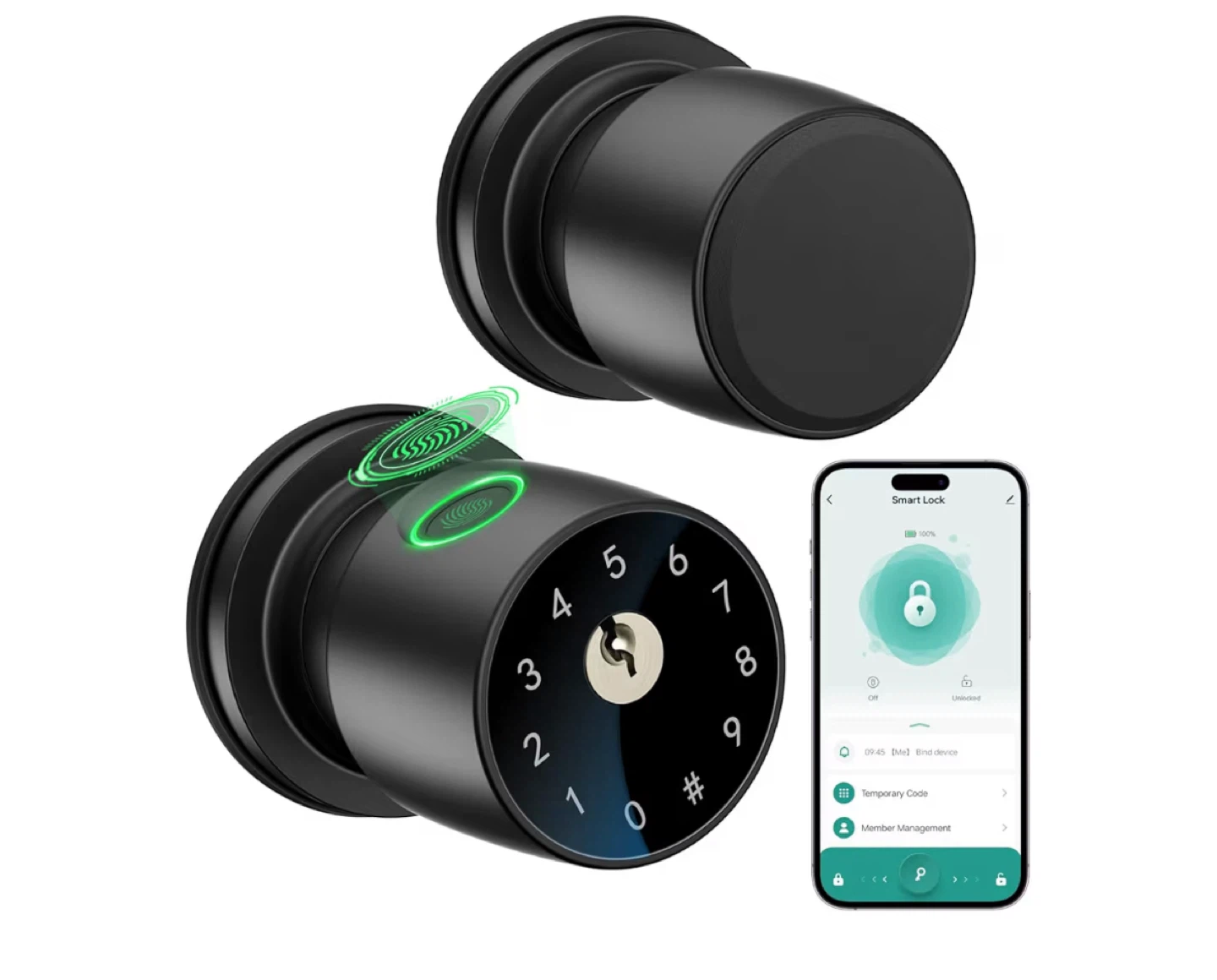 New IRONZON Smart Door Knob - Fingerprint/PIN Unlock - photo 4