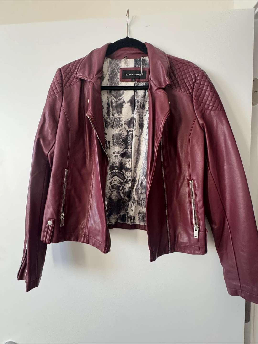 Black River Burgundy Leather Jacket - Size M