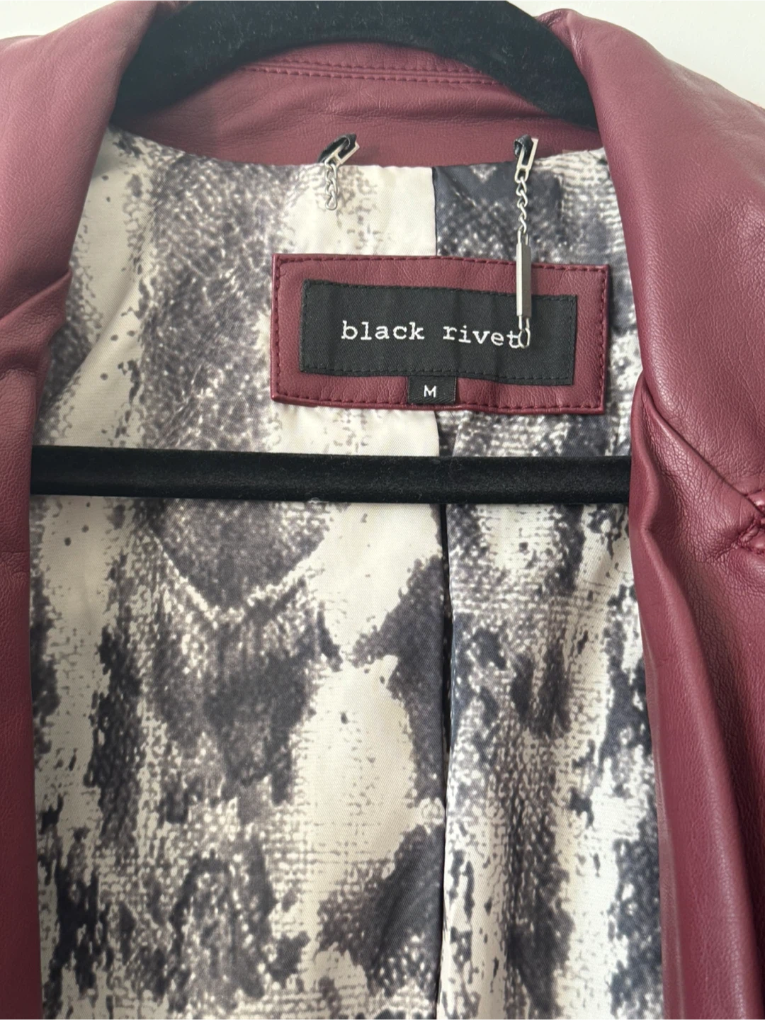 Black River Burgundy Leather Jacket - Size M - photo 2
