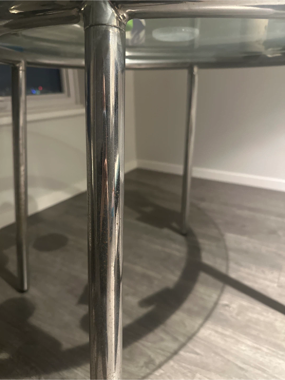 Glass top dining table with chrome legs - photo 2