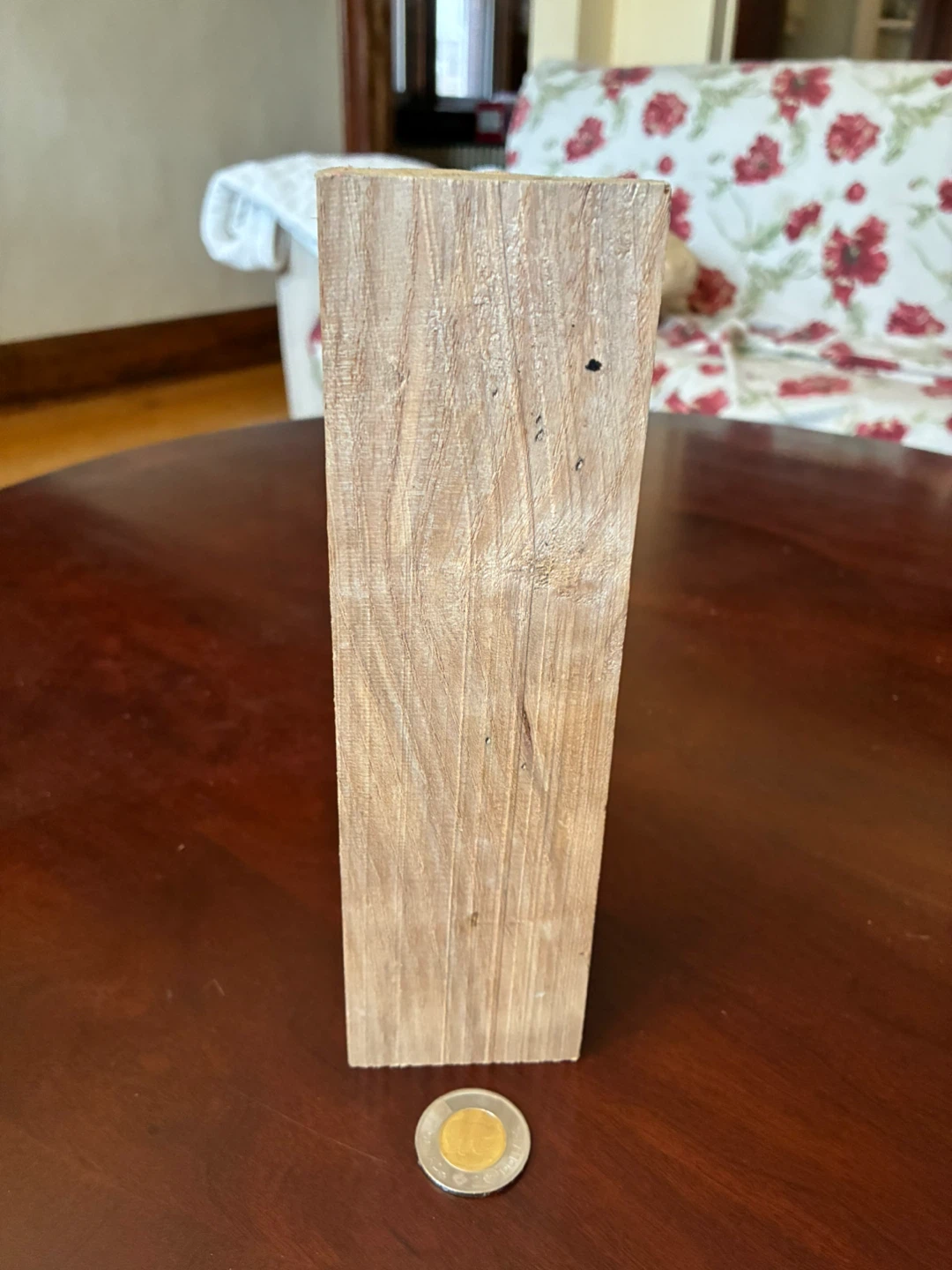 Burl hardwood display art piece Knick knack  8 x 2.5 in square - photo 5