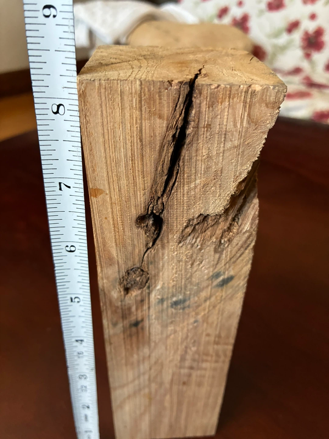 Burl hardwood display art piece Knick knack  8 x 2.5 in square - photo 3