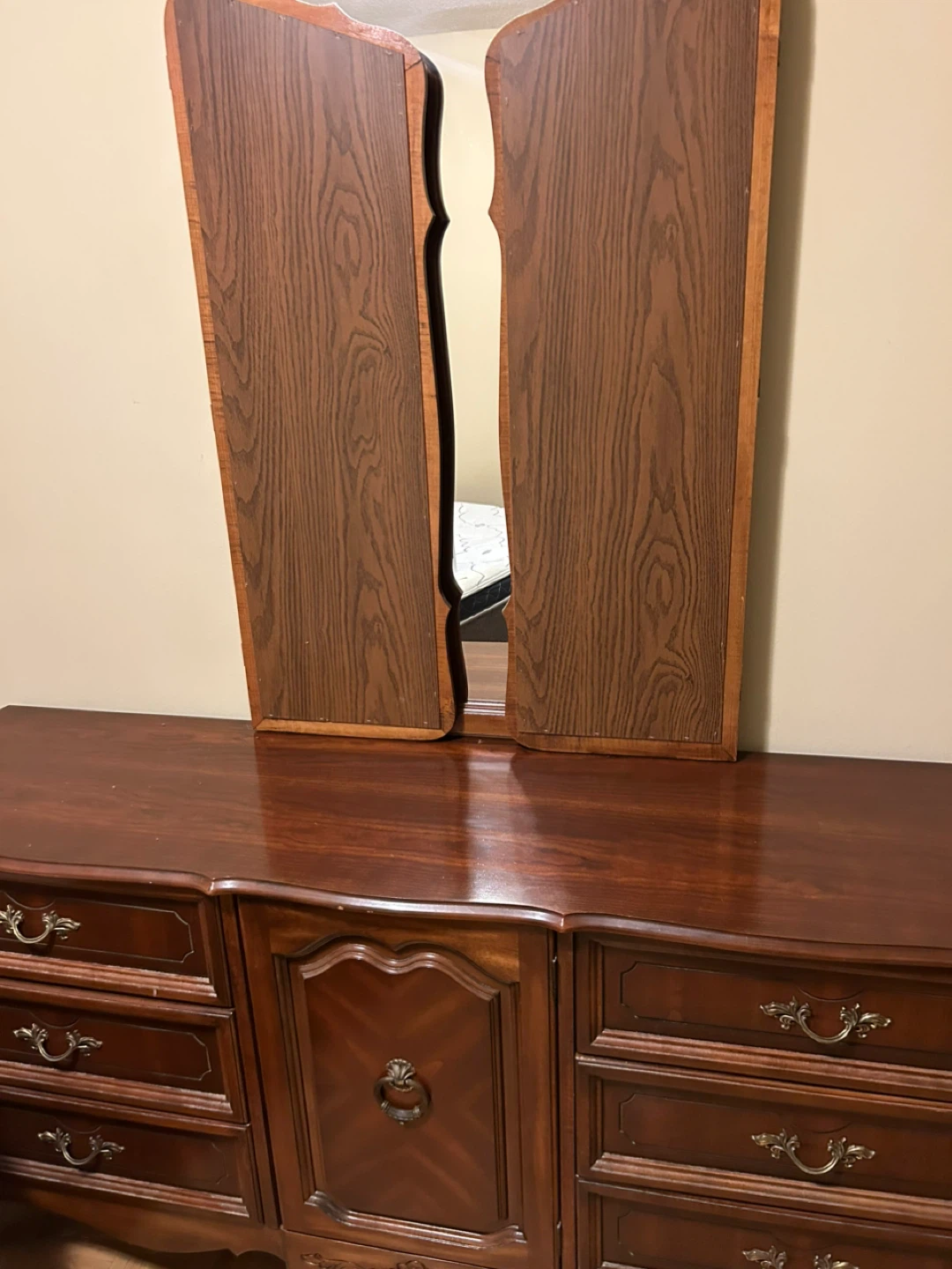 Mahogany Vintage Wood Dresser with Mirror - photo 2