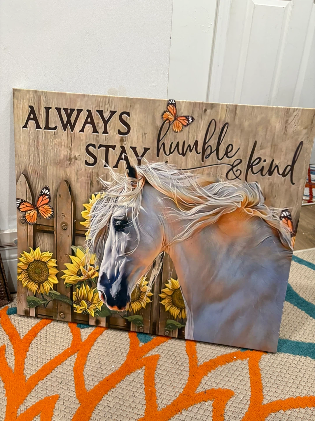 Sunflower , Horse, message Canvas Wall Art - photo 2