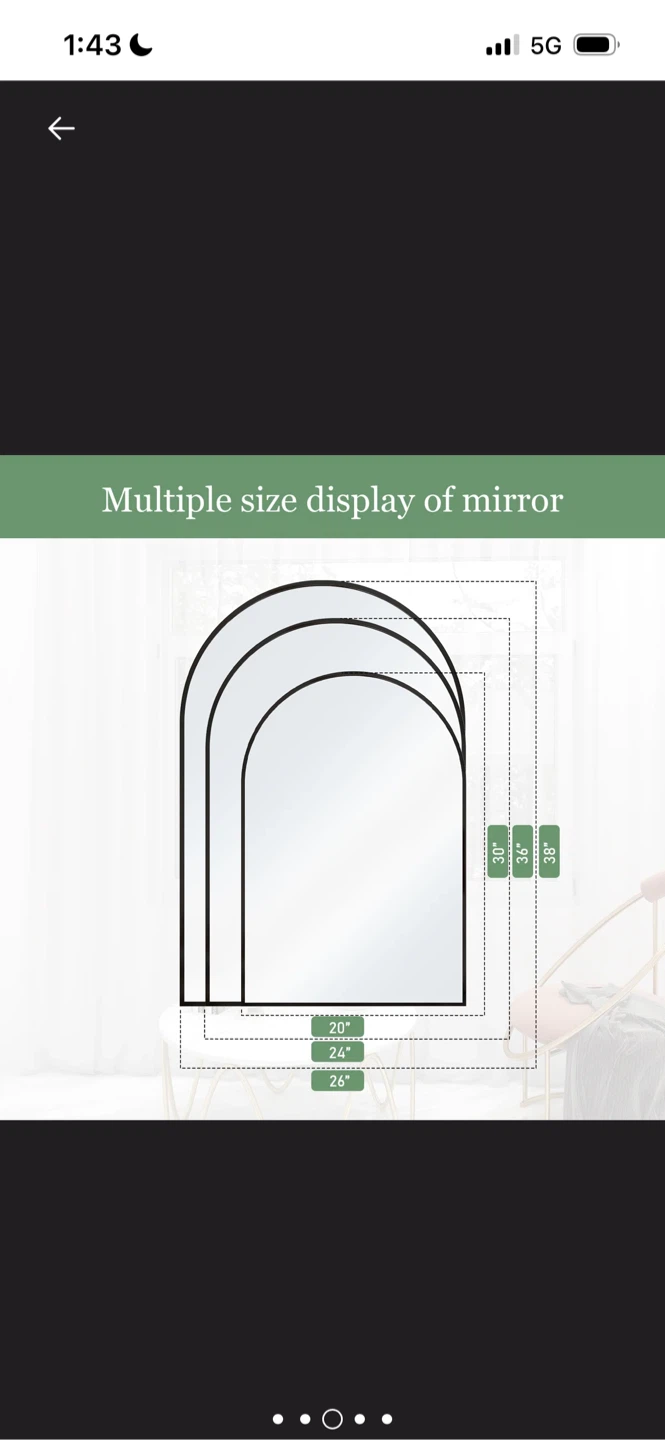 New Wayfair Arched Mirror, 30" x 24" - photo 4