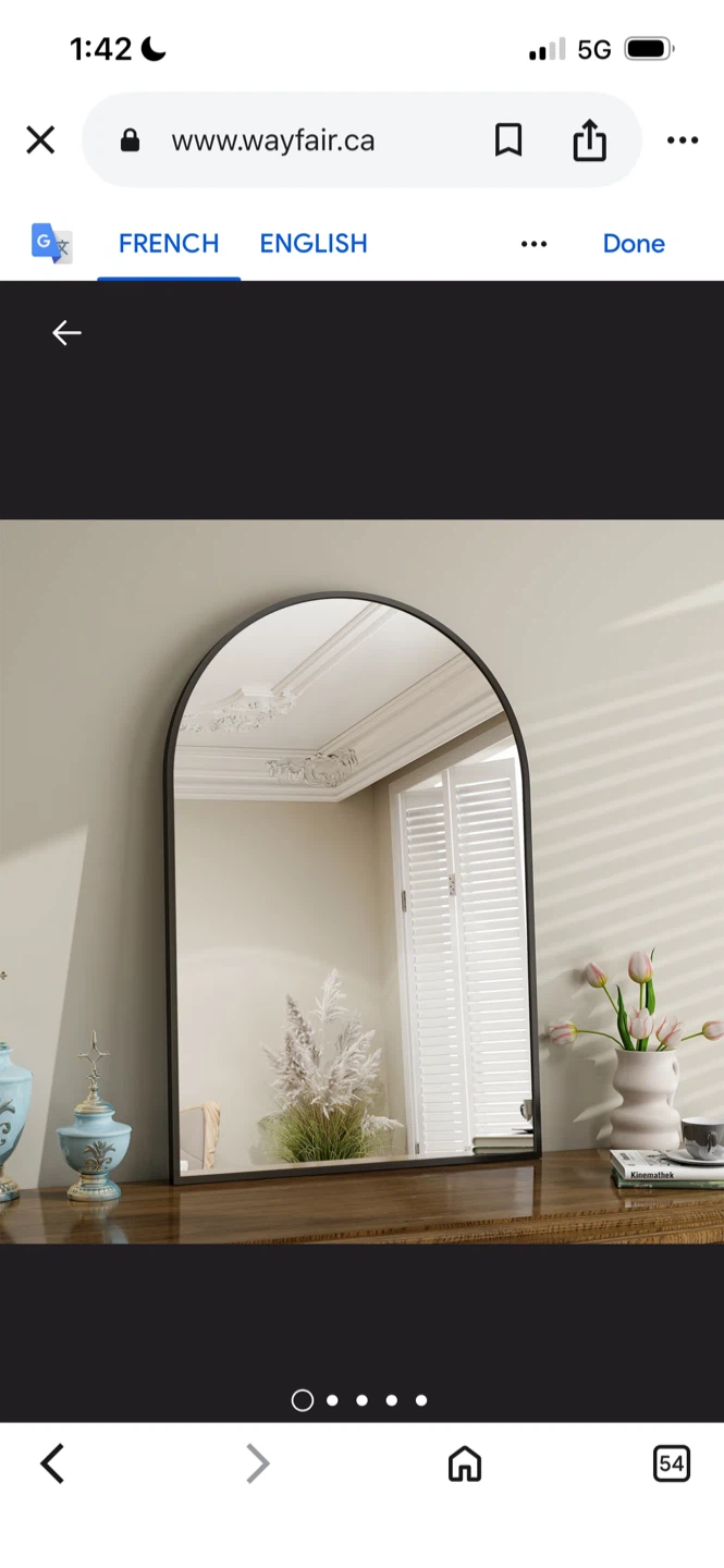 New Wayfair Arched Mirror, 30" x 24"