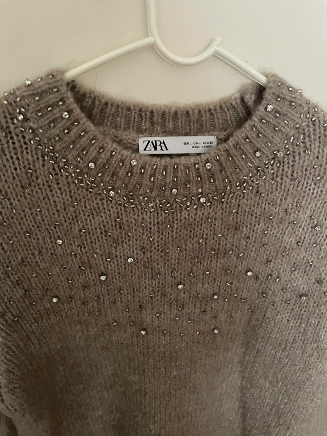 Zara Embellished Knit Sweater - Size L - photo 2